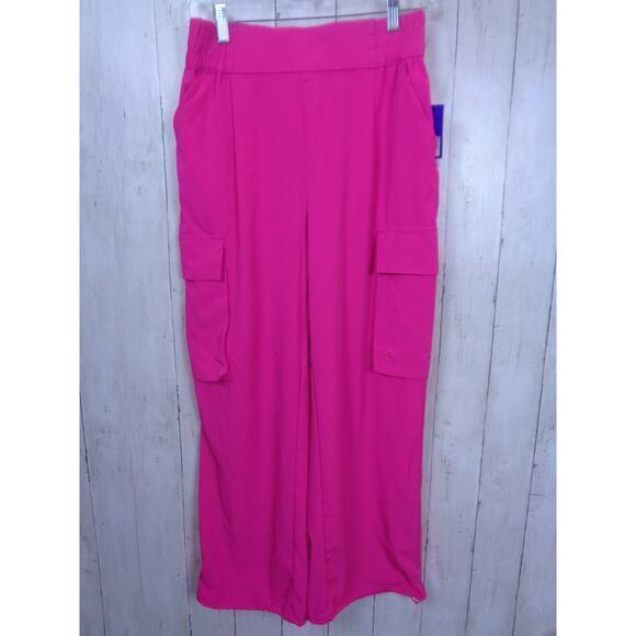JoyLab‎ High Rise Jogger Cargo Pants Cinch Hem Hot Pink Womens Size Small - Picture 1 of 8